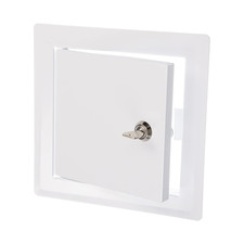 6" X 6" Lockable White Metal Access Panel. Service Shaft Door Panel with Key. Pl
