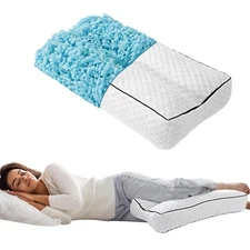 Shredded Memory Foam Knee Pillow for Side Sleepers 6.5" Height Pillow Between...