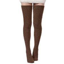 Womens Thigh High Socks Long Soft Warm Leg Warmers Fuzzy Over Knee High