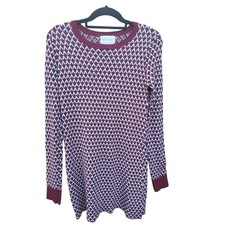Olive & Oak Sweater Dress Medium Womens Long Sleeve Pullover Above Knee Burgundy