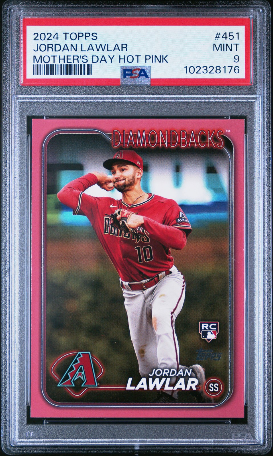 2024 TOPPS MOTHER'S DAY HOT PINK #451 JORDAN LAWLAR 42/50 PSA 9