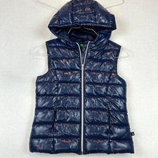 Benetton Puffer Vest Kids XL Age 10-11 Years Blue Hood Pockets United Colors