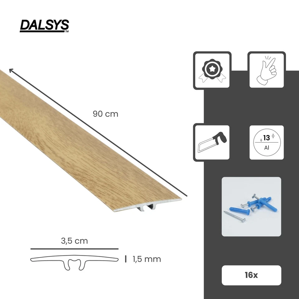180cm x 35mm Profilo di transizione incl. materiale di fissaggio in alluminio - Immagine 2 di 4