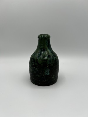 VTG Studio Art Pottery Green Glaze Bud Vase Jug Signed Fridy  81 Lancaster 5.5 