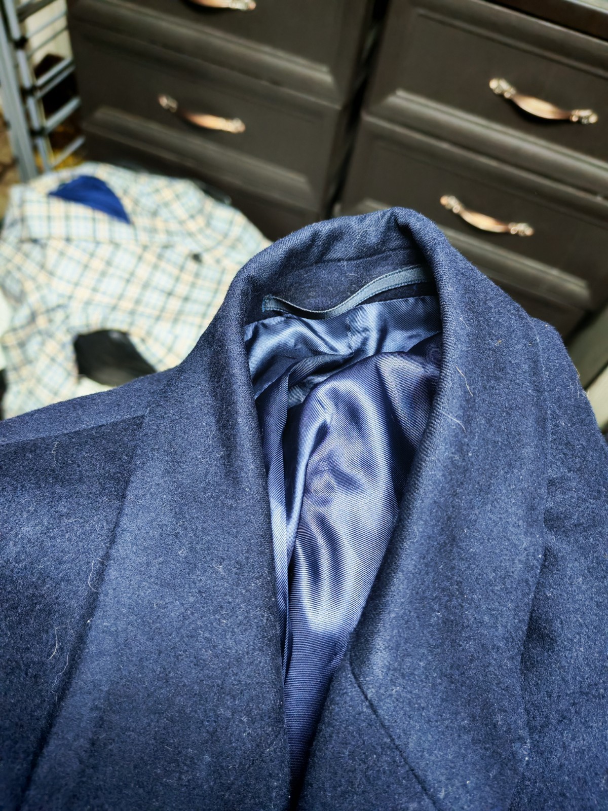 Vintage Hugo Boss wool cashmere Loro Piana navy suit jacket blazer 40R thumbnail 8