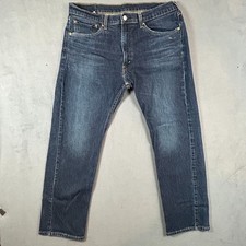 Levis 505 Jeans Mens 36x30 Regular Fit Dark Wash Stretch Denim Jeans Cowboy