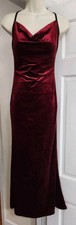 Shein cowl neck Burgundy Red Velvet maxi Spaghetti Strappy Slip dress XS