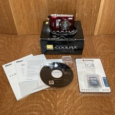 Nikon Coolpix L20 Digital Camera 10 MP Deep Red, New SD Card, No Cord, Tested
