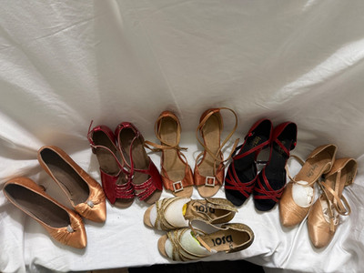 Very Fine Dance Shoes Bundle Women Size 5-6 Ballroom Latin Heels Lot of 6