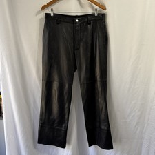 Pelle Studio Wilsons Leather Pants 32 32x28 Black 5 Pocket Biker Metal Rock