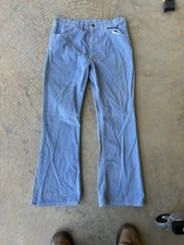 Vintage 70s Sears Plain Pockets Corduroy Pants Baby Blue Flare Leg 34 X 30