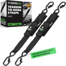 Rhino USA Boat Trailer Straps (2-Pack) - Heavy Duty 5 cm x 1.2 m Boat Tie Down 