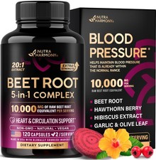 NutraHarmony Beet Root 5-in-1 Complex: Blood Pressure, Heart Health, Circulation