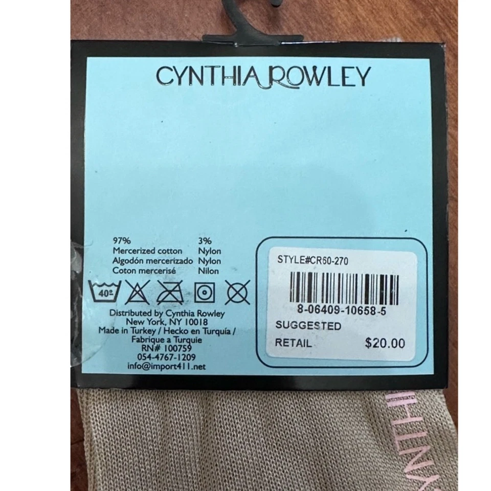 Носки Cynthia Rowley выше колена хлопковая смесь мягкие прочные коричневые унисекс OS новые с ценниками - Изображение 4 из 4