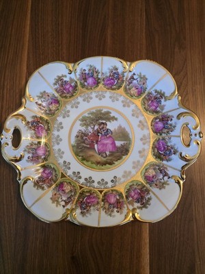 Prunkschale ELW Ernst Leitner Wiesau, Made In Germany, vergoldet,nach Fragonard 