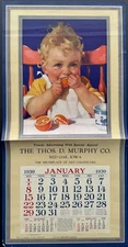 Little Mischief-Maker, 1939 Vintage Calendar Sample Thos. D. Murphy Baby Print