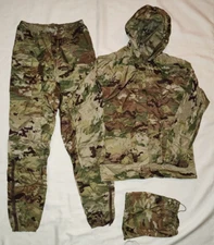 NEW XGO 3 Piece Camo Ripstop Rainsuit Rain Suit Pants Jacket Storage Bag Small S
