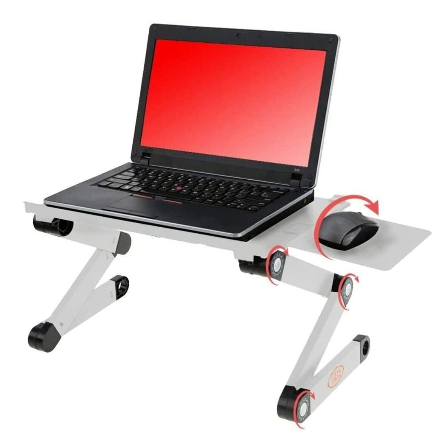 Adjustable Laptop Stand with Cooling Fan Mouse Pad Portable Lightweight Gray-image