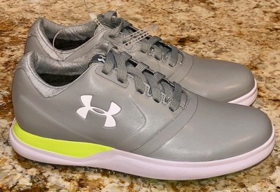UNDER ARMOUR UA Performance Spikeless Grey Lime Golf Shoes Cleats Womens 5.5 8