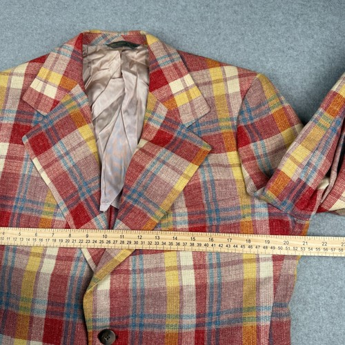 Vtg 50s 60s Van Horns Colorful Plaid Blazer Tweed Jacket Size 42 Wool - Picture 8 of 12