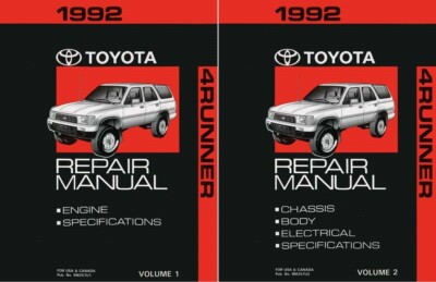1992 Toyota 4-Runner Shop Service Repair Manual Book Engine Drivetrain OEM
