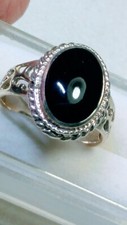 RAVISHING BLACK ONYX IN STERLING SILVER.925 RING SIZE 6.75-7.0 