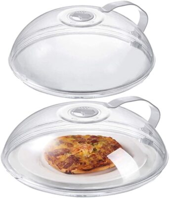 2 Pack Microwave Splatter Cover Transparent Cover Microwave Plate Cover Lid w...