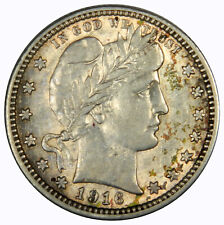 1916 BARBER QUARTER ~ SHARP BU UNCIRCULATED ~ COLORFUL TONE! INV#2