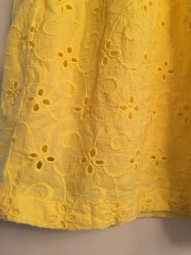 NWT ZARA Girls Soft Collection Yellow Lined Eyelet Skirt Size 7 Ties At Waist - Picture 3 of 6