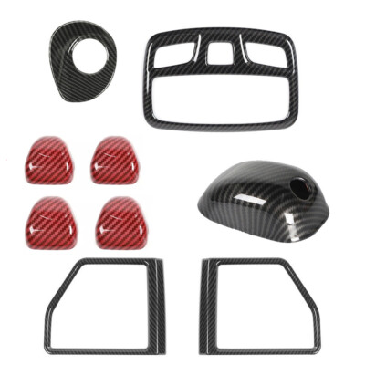 9Pcs Carbon Fiber ABS Car Decorative Trim For Suzuki Jimny 2019
