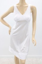 Vintage Velrose Full Slip size 36 Soft Shiny Nylon Bright White Lace USA