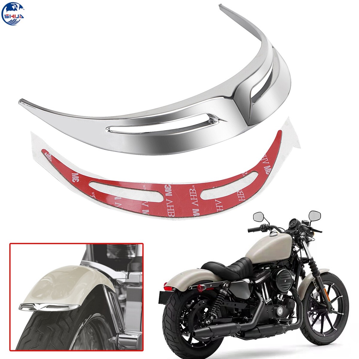 Chrome Fender Tip Trim For Harley Sportster XL883 1200 Softail