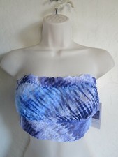 HANKY PANKY 9A7102 SIGNATURE LACE LINED BANDEAU, MEDIUM, BLUE/MULTI, NWT,  52