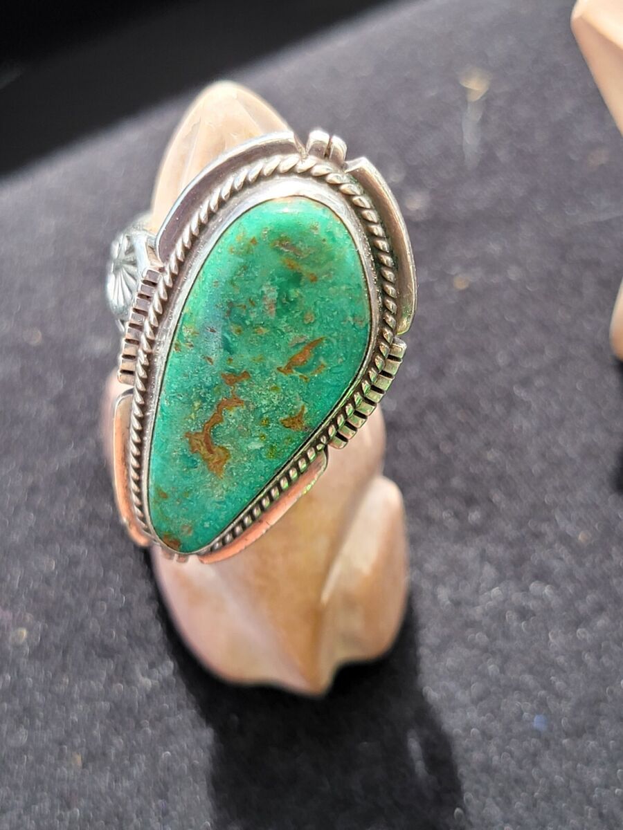 P Sanchez Signed Navajo Ring Turquoise Sterling Silver Ring P Sanchez Signed Navajo Ring Turquoise Sterling Silver Ring