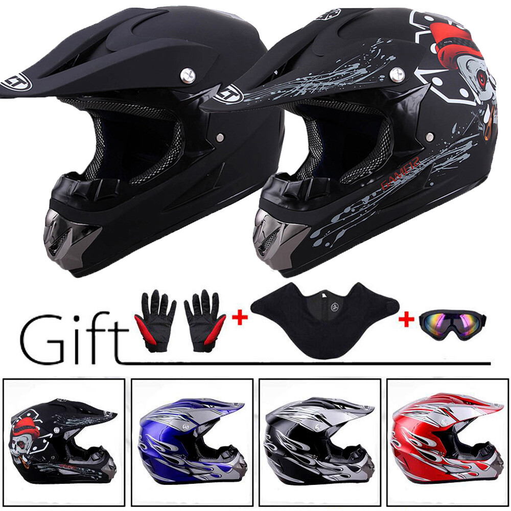DOT Adult Motocross ATV Dirt Bike MX Off-Road Helmet + Goggl