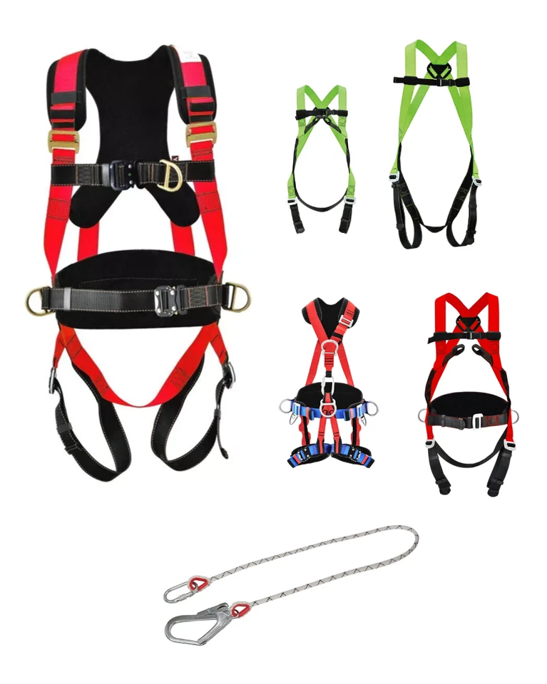 STURZSTOP Baustellen Fallschutz SET Klettergurt + Halteseil 1,6m geprüft EN361 EN358