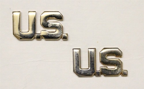 U.S. Army Officer's Collar Pin Set 8452: "U.S." - nhm