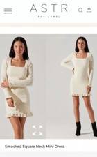 ASTR The Label Smocked Square Neck Mini Dress Women’s Size XL - NEW