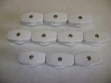 10 WHITE KS-30 IN LINE ROTARY ON /OFF LAMP SWITCHES FOR 5.5mm DOUBLE WIRE DR134