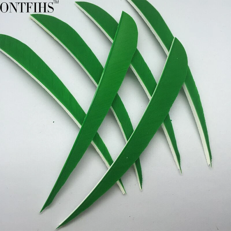 50PCS 5inch Dark Green Parabolic Vanes Fletches Feathers Fletching RW LW - Image 3 of 4