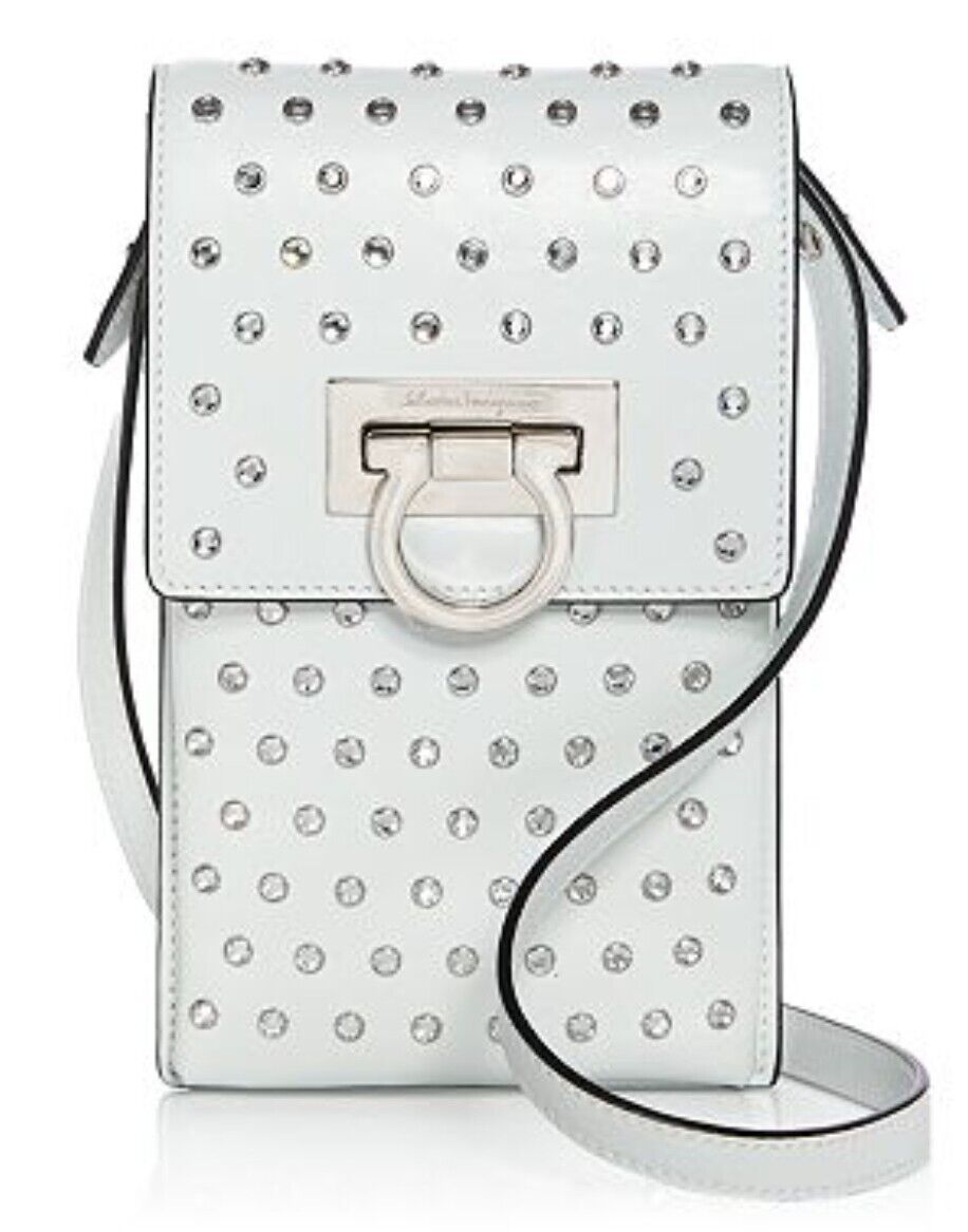 Salvatore Ferragamo Mufasa Studded Leather Phone Crossbody Salvatore Ferragamo Mufasa Studded Leather Phone Crossbody