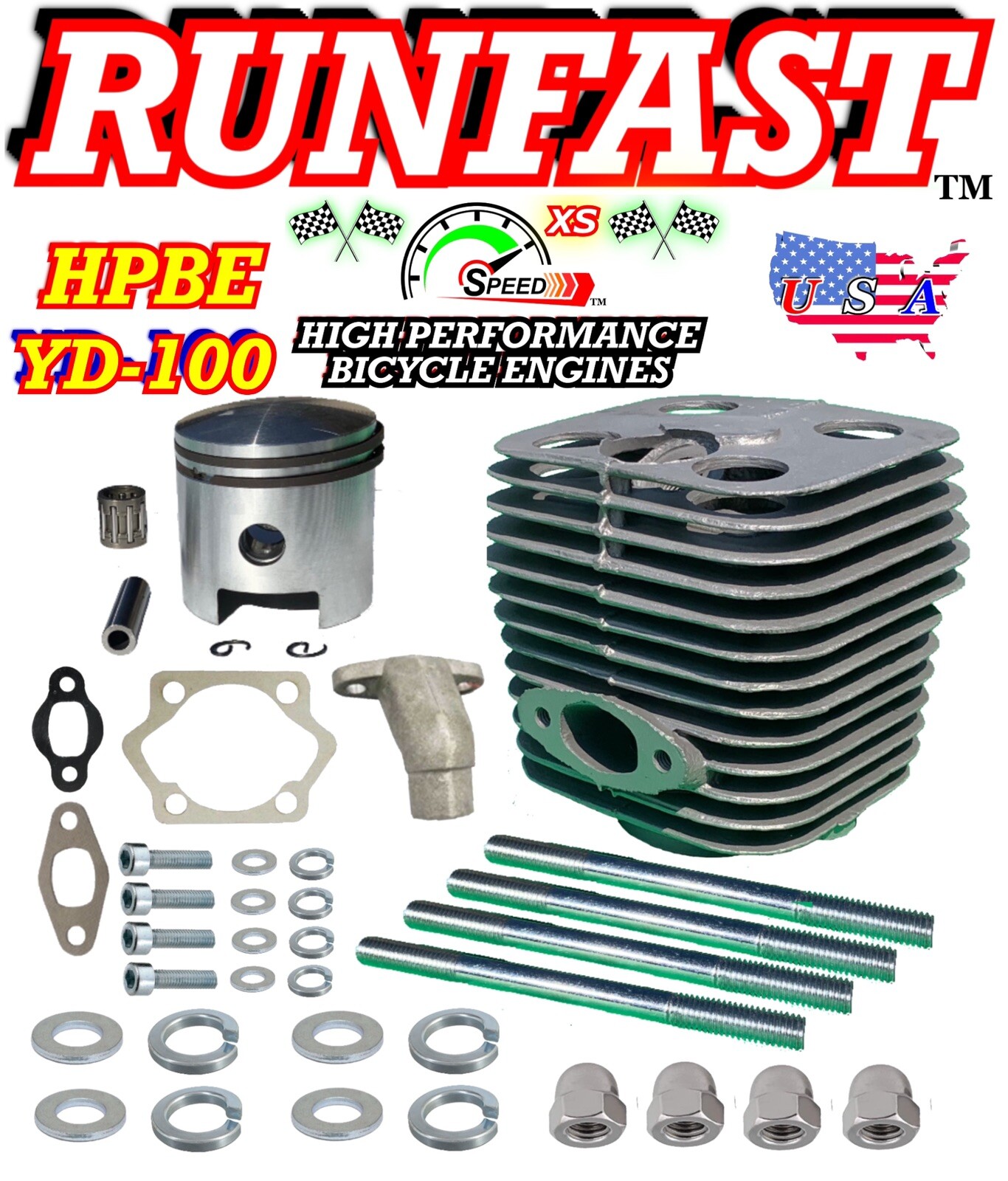 YD100 CYLINDER 50MM PISTON REPLACEMENT KIT2 Stroke YD100 Engine 80CC