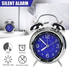 Image of Super Loud Double Bell Alarm Clock With Night Light for Heavy Sleepers Bedside