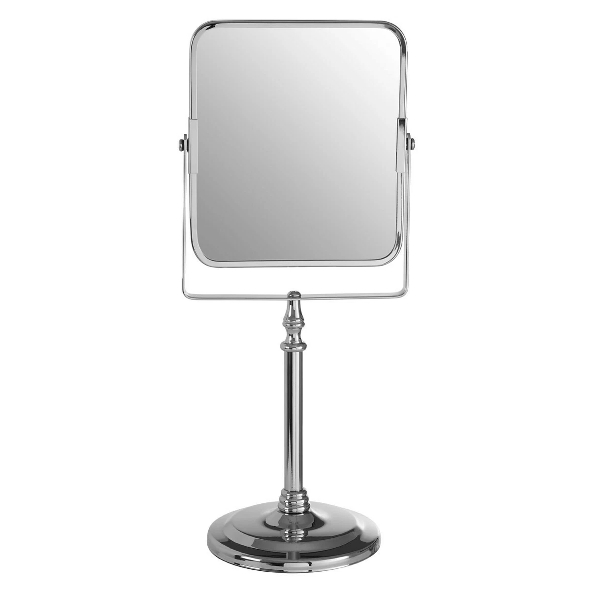 Cassini Chrome Iron Square Table Mirror Reflective Finish Traditional Design