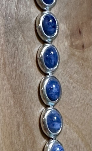 Sterling silver and Denim blue gemstone bracelet - Picture 4 of 9