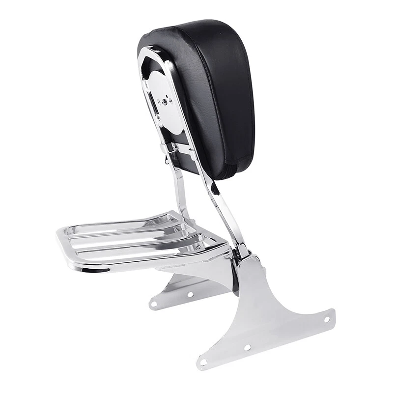 Portaequipajes con respaldo de barra Sissy cromado apto para Harley Heritage Softail 1984-2017 Foto 2 de 4