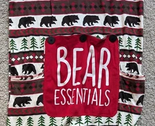 Lazy One pajamas one piece bear essentials fair isle cotton flapjack adult XL