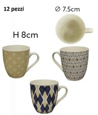 12-teiliges Set Keramik Tasse Milchbecher Frühstück Jumbo Rauten Bal