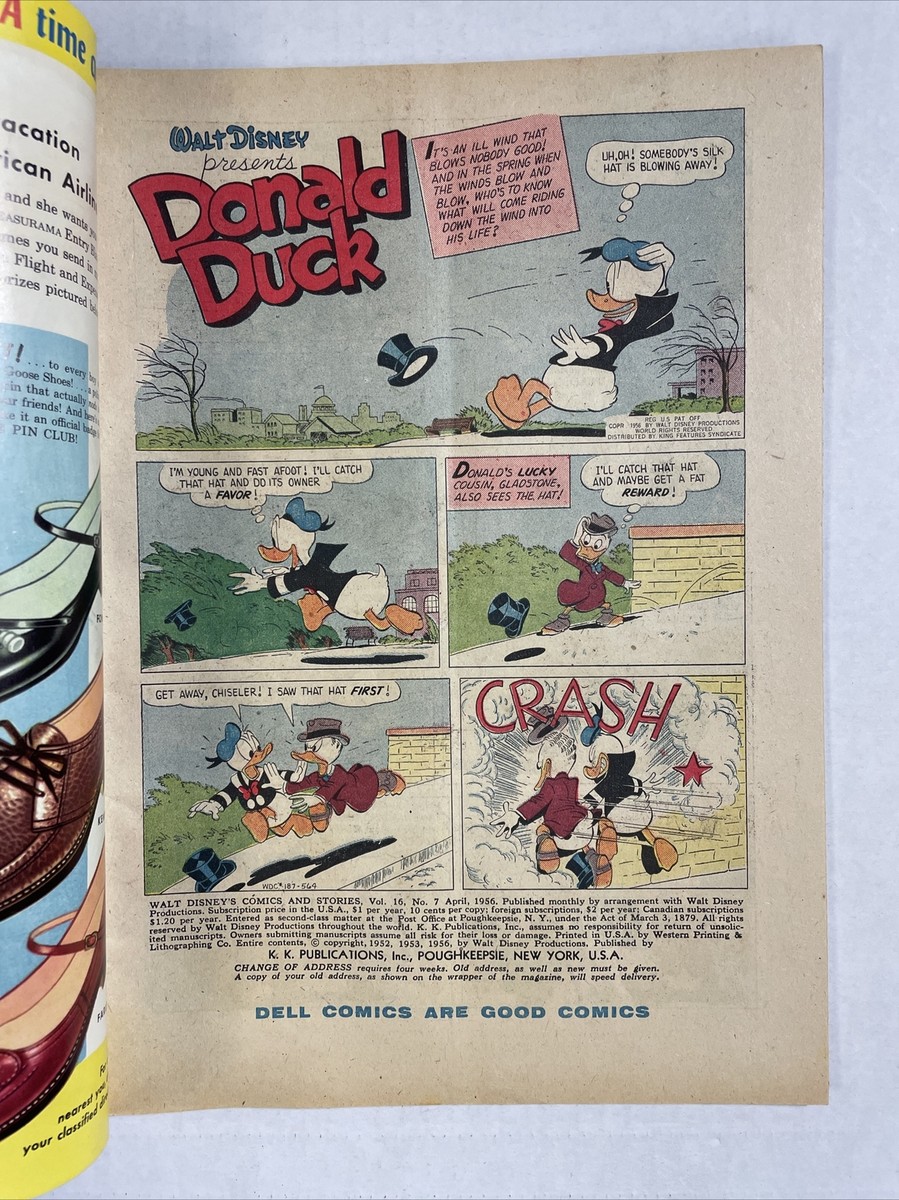 Walt Disney's comics 187 VG gel 1956 Cherry tree Donald Duck