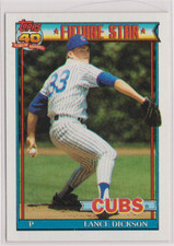 Lance Dickson Cubs Pitcher 1991 Topps 